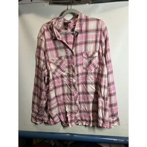 Bit & Bridle Pink Western Plus Size 3x Button Down